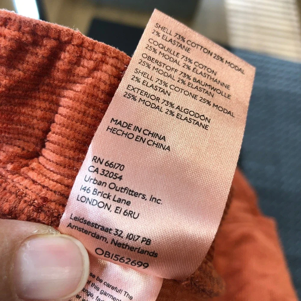Anthropologie The Wanderer Overall Womens 28 Rust Orange Corduroy Distressed